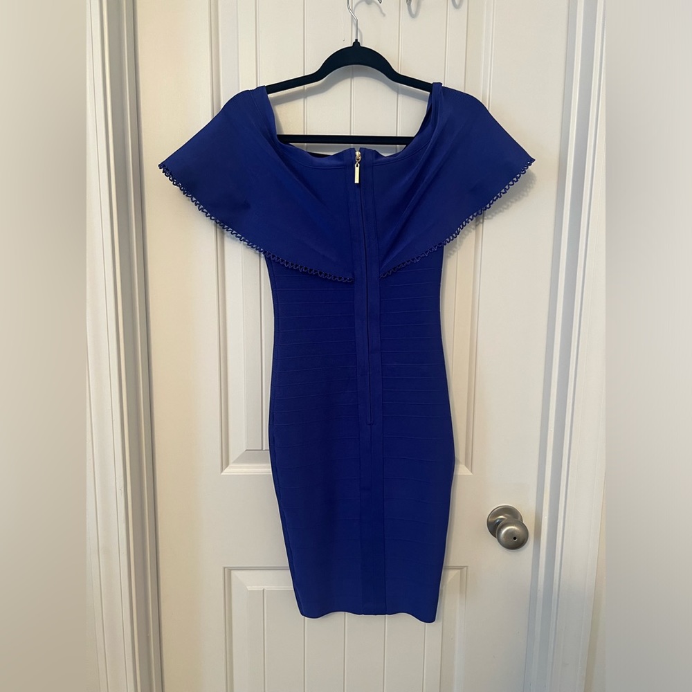 Guess by Marciano Royal blue bandage/ bodycon midi dress, Size small - Picture 3 of 9